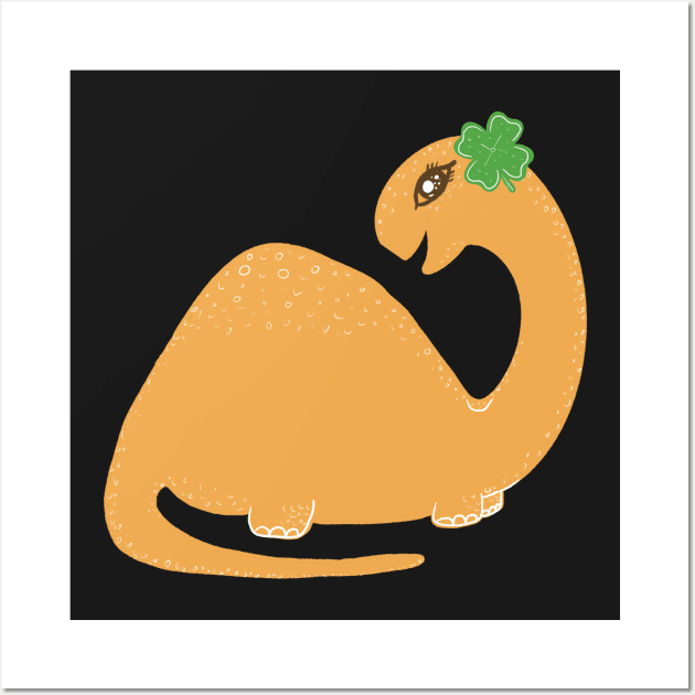 Shamrock dino st patricks day Wall Art by Xatutik-Art